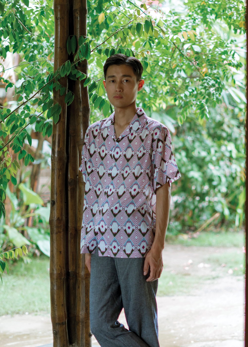 Waro - Half Sleeved Shirt - Burgundy Diamond