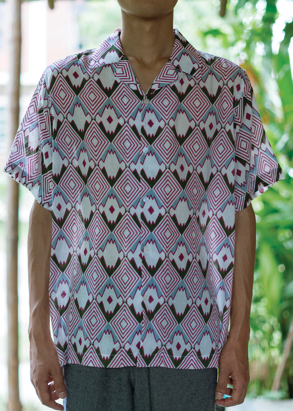 Waro - Half Sleeved Shirt - Burgundy Diamond