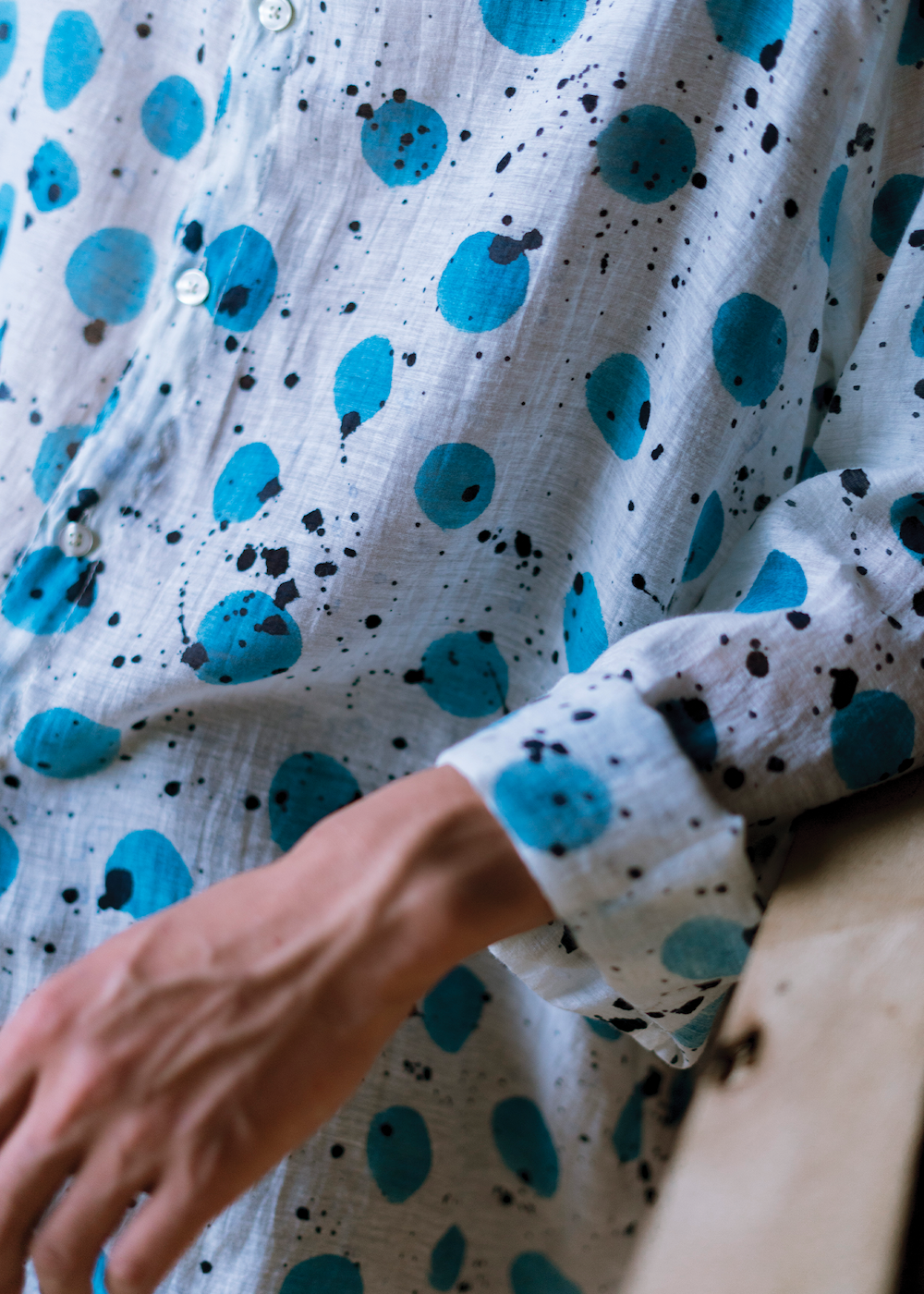 Infinity - Full Sleeved Shirt - Indigo Splatter