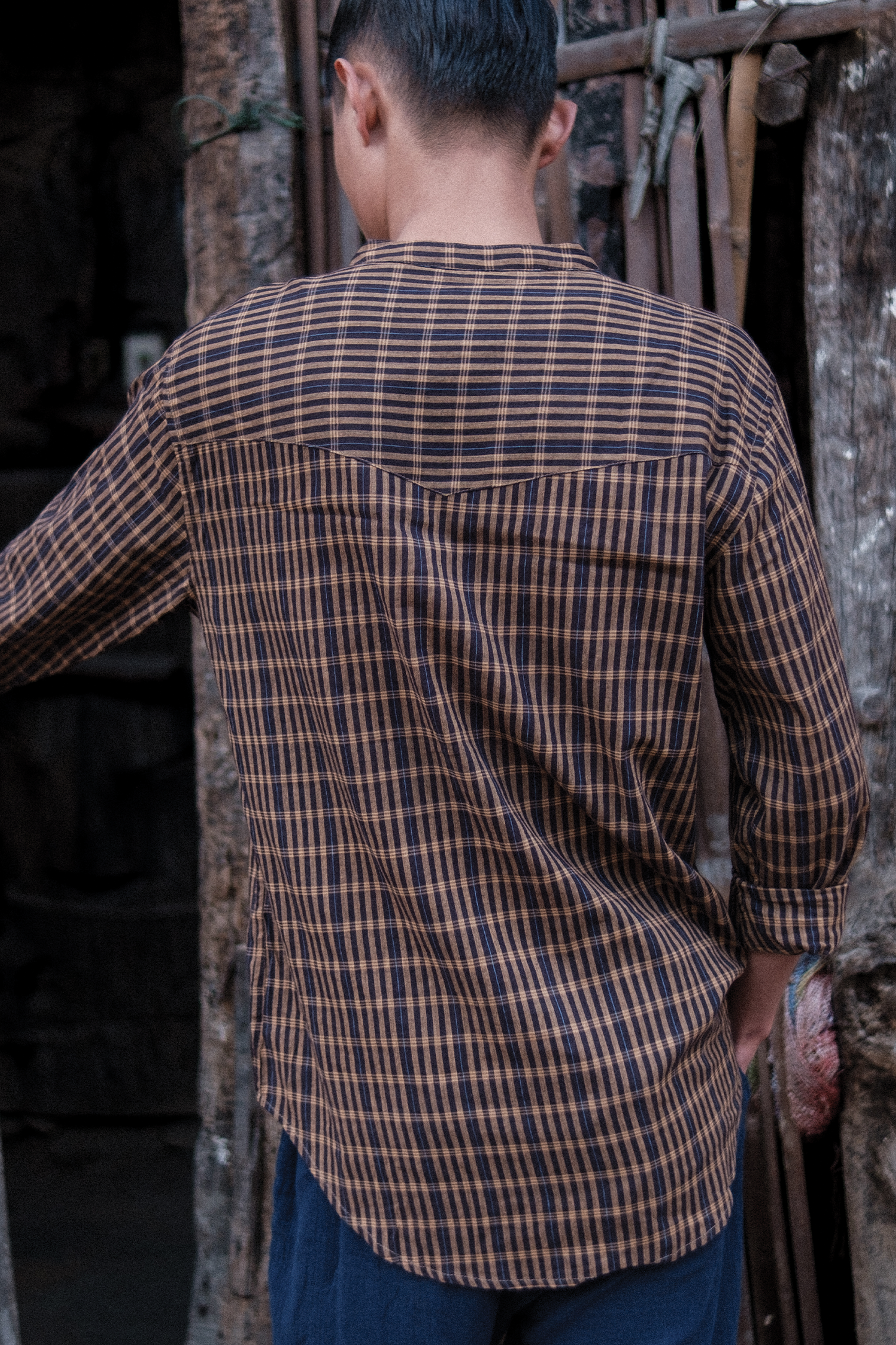 Naga Ao Shirt - Ochre Stripes