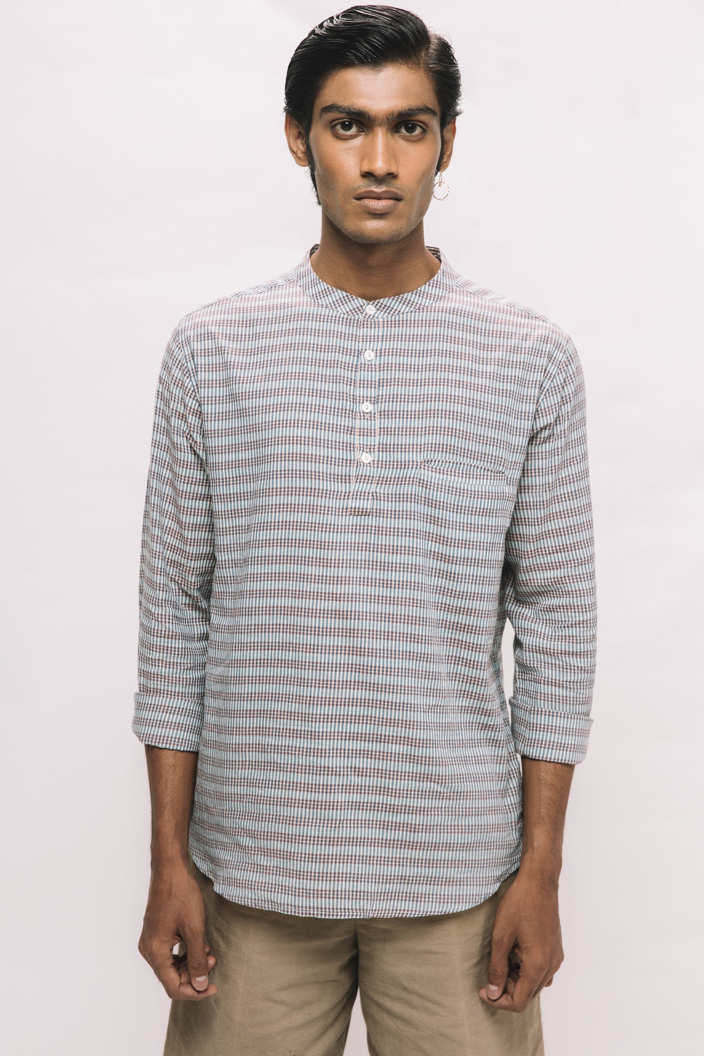 Naga Ao Shirt - Grey Stripes